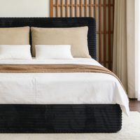 Cadre de lit moderne pliable à compression, taille King, revêtement en tissu, noyau en mousse, design compact à faible volume, faible quantité minimale de commande, Chine