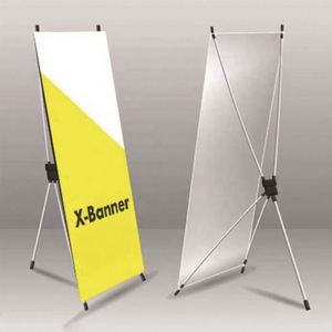 Promotion : Présentoirs X personnalisés de haute qualité pour publicité intérieure, supports de bannières PVC et photo pour salons professionnels - Product Image 1