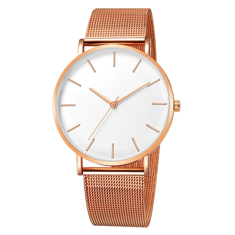 Hot-selling mesh strap men's and women's watches fashion simple ultra-thin scale ladies quartz watch