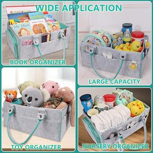 Panier de rangement pour pépinière organisateur de voiture nouveau-né essentiel bébé couche Caddy pour <span class=keywords><strong>table</strong></span> <span class=keywords><strong>à</strong></span> <span class=keywords><strong>langer</strong></span> et voiture cadeaux de douche de bébé - Product Image 4