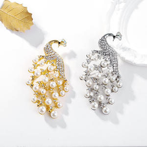 Broche de Pavo Real de Moda, Estilo Étnico Vintage, con Pedrería, Bañado en Oro Rosa, de Aleación, para Niños, Accesorio para Boda y Compromiso - Product Image 6