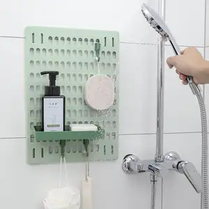 Punch-free household wire-wrap board wall dormitory kitchen bathroom wall shelf