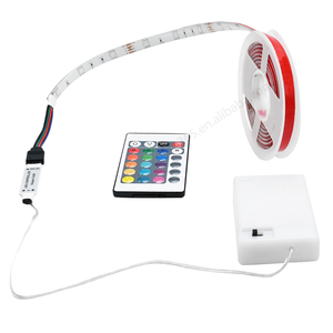 Bande LED alimentée par batterie avec 24 touches télécommandées bricolage pour PC <span class=keywords><strong>TV</strong></span> miroir armoires de cuisine étagères décoration - Product Image 3
