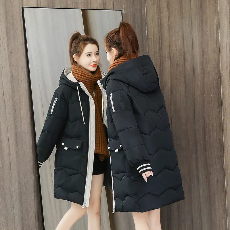 Yeni Parka kadın kışlık mont uzun pamuklu rahat kürk kapşonlu ceketler kadın kalın sıcak kış Parkas kadın palto ceket