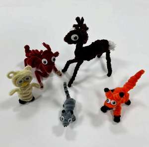 Limpiadores de tuberías de tallos de chenilla personalizados, caja de suministros para manualidades DIY para niños, cajas de madera para manualidades, letreros de pared - Product Image 1