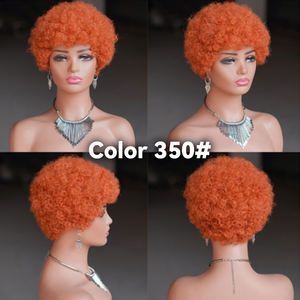 Alta calidad 100% sin procesar crudo Afro rizado virgen <span class=keywords><strong>Peluca</strong></span> de cabello humano cutícula alineada cabello sin encaje <span class=keywords><strong>peluca</strong></span> para mujeres negras - Product Image 6