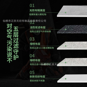 Mascarilla 3D de Carbón Activado de 5 Capas Gris/Negra para Protección Industrial Contra Vapores Orgánicos, Humos de Aceite, Olores, Formaldehído y Polvo - Product Image 1