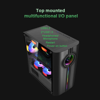 Boîtier PC Gaming M-ATX avec 3 ventilateurs avant, support de refroidissement liquide AIO 240mm supérieur, châssis ITX, GPU 330mm, refroidisseur CPU 160mm, boîte noire