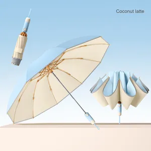 Paraguas Plegable Automático, Resistente al Viento, con Protección UV, para Hombre y Mujer, para Auto, Lluvia y Sol, con Recubrimiento de Color, Regalos Empresariales - Product Image 6