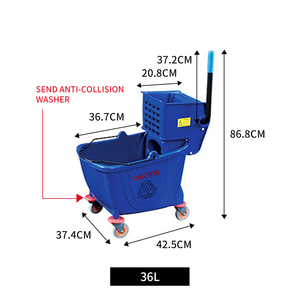 En gros, <span class=keywords><strong>Chariot</strong></span> seau essoreur <span class=keywords><strong>pour</strong></span> nettoyage hôtelier et <span class=keywords><strong>de</strong></span> restaurant, en plastique robuste 36L, avec essoreur à pression latérale et basculement vers le bas - Product Image 3