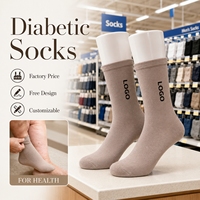 Chaussettes en bambou personnalisées avec logo pour hommes, chaussettes de ville respirantes et confortables à coupe ample, sans compression, pour pieds sensibles