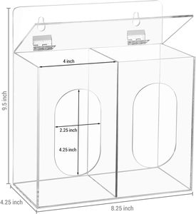 Support mural auto-adhésif écologique pour boîte distributrice en acrylique avec trous pour masques jetables, filets à <span class=keywords><strong>cheveux</strong></span> et sacs à vomitons - Product Image 2