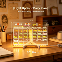 Nouvelle arrivée, tableau à dessin LED personnalisé OEM, tableau lumineux pour peinture et écriture DIY, 30*20cm avec 7 marqueurs de couleur, lumière LED nocturne