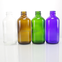 Fabricant de parfum cosmétique Boston transparent 16oz 500ml Natuaral noir ambre vert bouteille d'huile essentielle en verre avec bouchon à vis