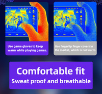 Gants de jeu pour téléphone à deux doigts, nouveau design, accessoires de jeu pour hommes et femmes avec fibre d'argent nanométrique, nouveau gant de jeu pour écran tactile