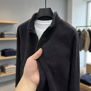 Veste polaire pour homme personnalisable, col montant, fermeture éclair, épaisse, chaude, décontractée, vêtements d'extérieur d'hiver, prix bas - Product Image 1