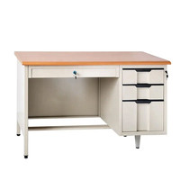 Table de bureau à domicile moderne avec dessus en bois et bureau de direction en acier et métal Mobilier d'ordinateur