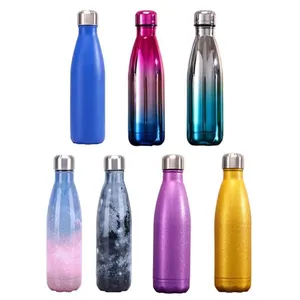 Kustomisasi profesional botol air cola olahraga termos minuman vakum dinding ganda terisolasi panas botol air