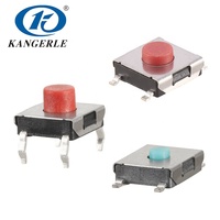 Chinakel KEL-E004 Bouton Tactile Momentané SMD, Interrupteur à Poussoir Sensible 4 Broches, Interrupteur à Levier DC12V 50mA 50000 Cycles -25-70