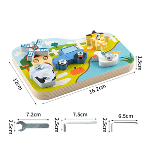 New Arrival Montessori Busy Board for Kids Wooden Screw Nut <b>Puzzle</b> Early Educational Disassembly Assembly Screw Toy - Product Image 4