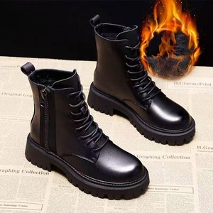 Vente en gros directe d'usine, nouvelles bottes Martin <span class=keywords><strong>noires</strong></span> de style britannique, polyvalentes et tendance, bottes à la cheville rétro confortables pour le printemps/l'automne - Product Image 3