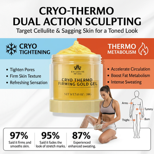 OEM EXPRESSIONS WELLNESS Gel Corps Raffermissant Anti-Cellulite Effet Sudation Doré pour Peau Relâchée, <span class=keywords><strong>Ventre</strong></span> <span class=keywords><strong>Plat</strong></span>, Cuisses, Fesses et Bras - Product Image 5