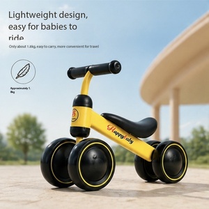Vélo d'équilibre pour bébé sans pédales, 4 roues, anti-retournement, cadre en acier haute teneur en carbone, 6-<span class=keywords><strong>12</strong></span> <span class=keywords><strong>mois</strong></span> - Product Image 4