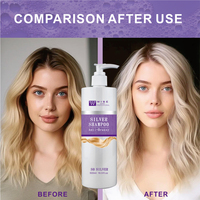 Shampooing Capillaire Violet 500ml à l'Acide Aminé – Sans Dommage pour les Cheveux, Anti-Jaunissement, Éclaircissant pour Soins Après Décoloration et Teinture – Marque Privée