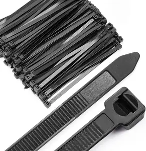 Bridas de plástico con cierre automático, 12 pulgadas, de nailon negro, para uso interior y exterior