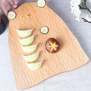 Solid Beech Wood Handmade Nordic Instagram Style Cartoon Bear Children's Dinner <strong>Plate</strong> - Product Image 2