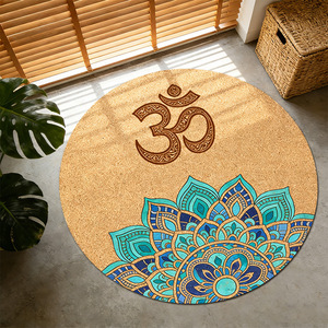 Tapete de <span class=keywords><strong>Yoga</strong></span> Extra Grande de 140 cm, de Corcho y Caucho Natural, Doble Cara, Antideslizante, Tapete de Meditación Extra Grande con Diseño Impreso, Ecológico - Product Image 2