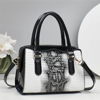 Sac fourre-tout de luxe en cuir PU motif crocodile pour femme, grande capacité, sac à bandoulière avec fermeture éclair, style urbain
