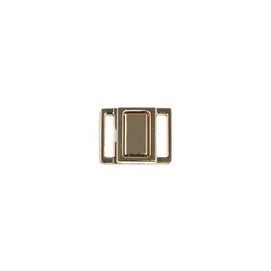 Simple Style Gold Fashion Accessories Front Closure Buckle Brass Interlock Custom Belt Buckle Manufacturer