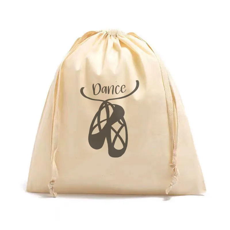 Bolsa De Zapatos 4oz 6oz 8oz Natural Cotton Shoe Storage Bags 100% Cotton with Drawstring canvas cotton shoes bag for promotion