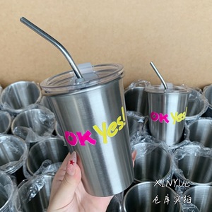 Vaso de acero inoxidable con aislamiento térmico de 12-24 horas, con pajita, taza de viaje portátil para adultos - Product Image 1