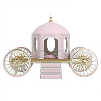 Lit d'enfant en bois massif de style princesse antique personnalisable avec un chariot de princesse, meubles de chambre à coucher
