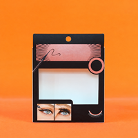 Boîte à cils personnalisée en gros avec languette de suspension, emballage cosmétique vide pour cils avec fenêtre transparente en PVC