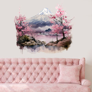 <span class=keywords><strong>Stickers</strong></span> muraux de paysage de <span class=keywords><strong>fleurs</strong></span> de <span class=keywords><strong>cerisier</strong></span> <span class=keywords><strong>japonais</strong></span> rose <span class=keywords><strong>Stickers</strong></span> muraux salon chambre décoration papier peint autocollants muraux PVC - Product Image 2