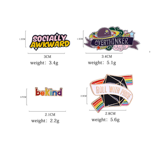 Spille in Smalto con Frasi Divertenti: 'Sii Gentile', 'Pensa Tropppo', 'Rispondi con Orgoglio', Badge con Citazioni, Gioielli Regalo per Amici - Product Image 2