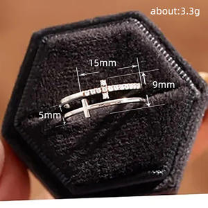 Anillos Cruzados H322 con Circonita Cúbica Creada en Laboratorio, Joyería de Moda Unisex, Regalo - Product Image 5