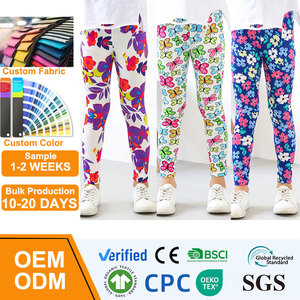Collants pour filles personnalisés, leggings de sport respirants, pantalons de fitness pour enfants, imprimé fleurs et papillons, collants pour filles de 3 à 13 ans - Product Image 1