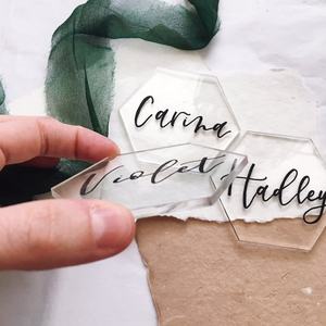 Tarjetas de Lugar de Acrílico Transparente - Perfectas para Bodas, Fiestas de Cumpleaños, Números de Mesa, Nombres de Invitados, Señales de Comida y Eventos Especiales - Product Image 5