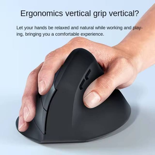 Vertical Wireless Bluetooth Gaming Mouse Ergonomic Right-Hand Computer Mouse with USB Interface