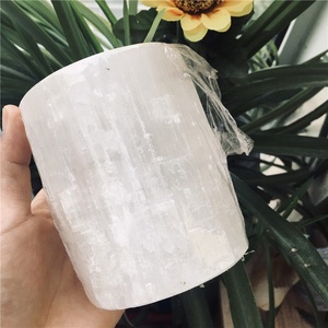 All'ingrosso naturale di alta qualità Selenite torre di cristallo portacandele per la decorazione della casa - Product Image 3