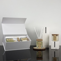Ensemble cadeau de bougie parfumée rouge de luxe et diffuseur à bâtonnets avec emballage personnalisé pour la fragrance d'intérieur