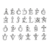 Dangle Charmes Lettre A-Z Alphabet Anglais Lettres Bracelet Charmes Constatations De Fabrication De Bijoux De Bonne Qualité Strass Charme Pendentifs