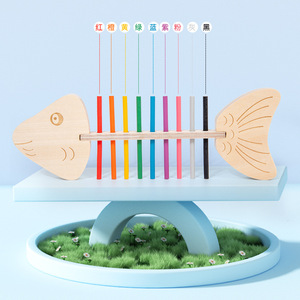 Puzzle en bois à emboîter en forme d'arête de poisson, jeu éducatif Montessori pour développer la motricité fine des enfants - Product Image 4