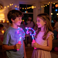 Baguette magique LED rose en forme de cœur, lumineuse et clignotante, jouet de princesse, baguette féerique qui brille dans le noir pour enfants, filles, cadeaux de cosplay