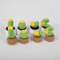 LOVE Cactus Petite plante en pot, plante artificielle au crochet, décoration de bureau et de voiture