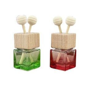 Empty 8ML Square Colorful Frost Amber Glass Car Aromatherapy Diffuser Vent Clip with Screw Cap And Diffuser <b>Stick</b> - Product Image 5